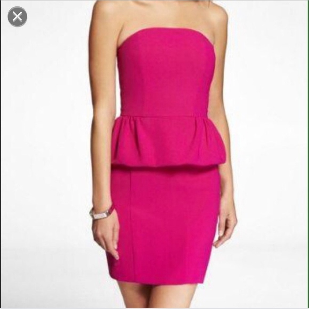 NWT EXPRESS Strapless Peplum Cocktail Dress